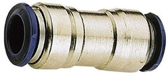 Alpha Technologies - 5/32" Outside Diam, Nickel Plated Brass Push-to-Connect Tube Union - 250 Max psi, Tube to Tube Connection, Buna O-Ring - Eagle Tool & Supply