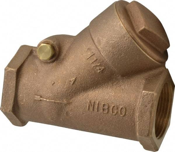 NIBCO - 1-1/4" Bronze Check Valve - Y-Pattern, FNPT x FNPT, 400 WOG - Eagle Tool & Supply