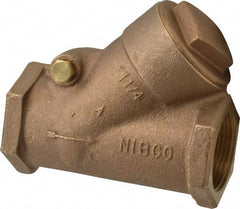NIBCO - 1-1/4" Bronze Check Valve - Y-Pattern, FNPT x FNPT, 400 WOG - Eagle Tool & Supply