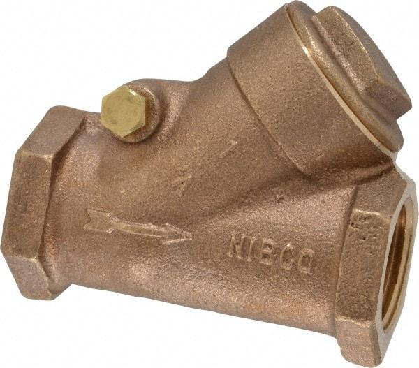 NIBCO - 1" Bronze Check Valve - Y-Pattern, FNPT x FNPT, 600 WOG - Eagle Tool & Supply