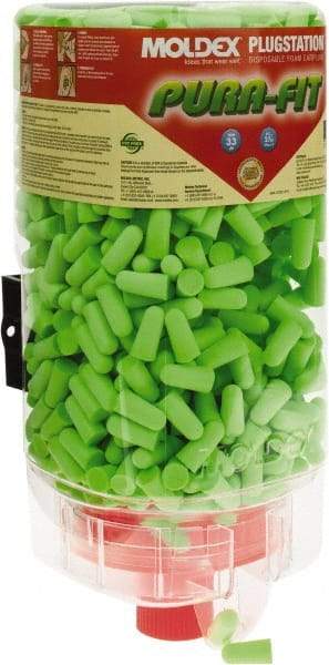 Moldex - Disposable Non-Refillable Earplug Dispenser with 33 dB Earplugs - Green Earplugs, 500 Pairs, Includes Mounting Bracket, Template & Hardware - Eagle Tool & Supply
