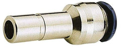 Alpha Technologies - 3/8" Outside Diam, Nickel Plated Brass Push-to-Connect Straight Reducer - 250 Max psi, Tube to Stem Connection, Buna O-Ring - Eagle Tool & Supply