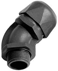 Murrplastik - 2" Trade, Nylon Compression Angled Liquidtight Conduit Connector - Noninsulated - Eagle Tool & Supply