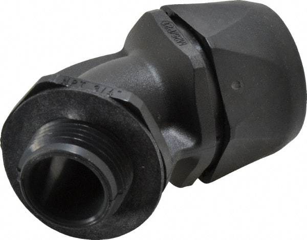 Murrplastik - 3/4" Trade, Nylon Compression Angled Liquidtight Conduit Connector - Noninsulated - Eagle Tool & Supply