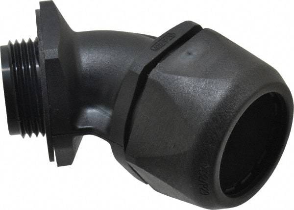 Murrplastik - 1" Trade, Nylon Compression Angled Liquidtight Conduit Connector - Noninsulated - Eagle Tool & Supply