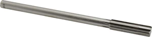 Made in USA - 0.535" Carbide-Tipped 6 Flute Chucking Reamer - Straight Flute, 7/16" Straight Shank, 2" Flute Length, 8" OAL - Eagle Tool & Supply