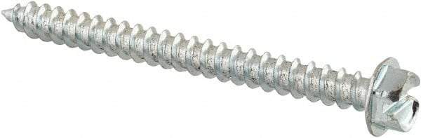 Value Collection - #12 Hex Washer Head Slotted Sheet Metal Screw - Steel, 2-1/2" Length Under Head, Grade 2 - Eagle Tool & Supply