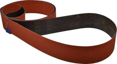 3M - 3" Wide x 132" OAL, 80 Grit, Ceramic Abrasive Belt - Ceramic, Medium, Coated, YF Weighted Cloth Backing, Wet/Dry, Series 777F - Eagle Tool & Supply