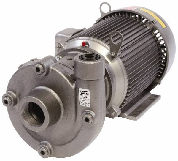 American Machine & Tool - 230 Volt, 1 Phase, 3 HP, Cast Iron Straight Pump - 2 Inch Inlet, 1-1/2 Inch Outlet, 82 Max Head psi, Stainless Steel Impeller, Buna-N Seal - Eagle Tool & Supply