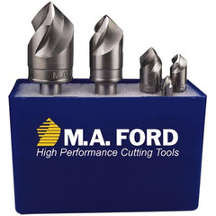 M.A. Ford - 5 Piece, 1/4 to 3/4" Head Diam, 60° Included Angle, Single End Countersink Set - Eagle Tool & Supply