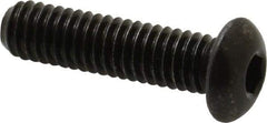 Made in USA - 5/16-18 UNC Hex Socket Drive, Button Screw - Alloy Steel, Black Oxide Finish, Fully Threaded, 1-1/4" Length Under Head - Eagle Tool & Supply