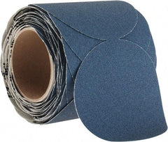 Norton - 5" Diam, 100 Grit Zirconia Alumina Adhesive PSA Disc - Medium Grade, Blue, F Weighted Backing, Flexible - Eagle Tool & Supply