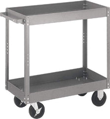 Quantum Storage - 500 Lb Capacity, 30" Wide x 16" Long x 32" High Standard Utility Cart - 2 Shelf, Steel - Eagle Tool & Supply