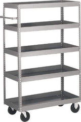 Quantum Storage - 1,000 Lb Capacity, 42" Wide x 18" Long x 57" High Shelf Cart - 5 Shelf, Steel - Eagle Tool & Supply