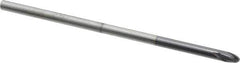 Accupro - 1/8" Diam, 1/8" LOC, 2 Flute Solid Carbide Ball End Mill - AlTiN Finish, Single End, 3" OAL, 1/8" Shank Diam, Spiral Flute - Eagle Tool & Supply