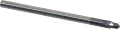 Accupro - 1/4" Diam, 1/4" LOC, 2 Flute Solid Carbide Ball End Mill - AlTiN Finish, Single End, 4" OAL, 1/4" Shank Diam, Spiral Flute - Eagle Tool & Supply