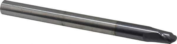 Accupro - 1/2" Diam, 1/2" LOC, 2 Flute Solid Carbide Ball End Mill - AlTiN Finish, Single End, 6" OAL, 1/2" Shank Diam, Spiral Flute - Eagle Tool & Supply