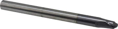 Accupro - 1/2" Diam, 1/2" LOC, 2 Flute Solid Carbide Ball End Mill - AlTiN Finish, Single End, 6" OAL, 1/2" Shank Diam, Spiral Flute - Eagle Tool & Supply
