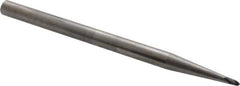 Accupro - 5° Taper Angle per Side, 5/64" Small End Diam, 5/64" LOC, Solid Carbide 2 Flute Tapered Ball End Mill - AlTiN Finish, 4" OAL, 1/4" Shank Diam, Spiral Flute, 30° Helix - Eagle Tool & Supply