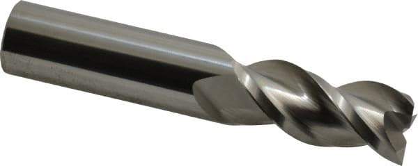 Accupro - 3/4", 1-5/8" LOC, 3/4" Shank Diam, 4" OAL, 3 Flute, Solid Carbide Square End Mill - Single End, Uncoated, Spiral Flute, 40° Helix, Centercutting, Right Hand Cut, Right Hand Flute - Eagle Tool & Supply