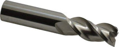 Accupro - 3/4", 1-5/8" LOC, 3/4" Shank Diam, 4" OAL, 3 Flute, Solid Carbide Square End Mill - Single End, Uncoated, Spiral Flute, 40° Helix, Centercutting, Right Hand Cut, Right Hand Flute - Eagle Tool & Supply