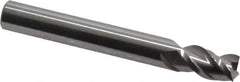 Accupro - 1/4", 3/8" LOC, 1/4" Shank Diam, 2" OAL, 3 Flute, Solid Carbide Square End Mill - Single End, Uncoated, Spiral Flute, 40° Helix, Centercutting, Right Hand Cut, Right Hand Flute - Eagle Tool & Supply