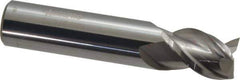 Accupro - 1/2", 5/8" LOC, 1/2" Shank Diam, 2-1/2" OAL, 3 Flute, Solid Carbide Square End Mill - Single End, Uncoated, Spiral Flute, 40° Helix, Centercutting, Right Hand Cut, Right Hand Flute - Eagle Tool & Supply