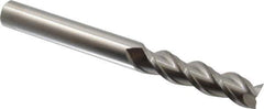 Accupro - 5/8", 2-1/2" LOC, 5/8" Shank Diam, 6" OAL, 3 Flute, Solid Carbide Square End Mill - Single End, Uncoated, Spiral Flute, 40° Helix, Centercutting, Right Hand Cut, Right Hand Flute - Eagle Tool & Supply