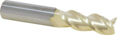 Accupro - 1/2", 1-1/4" LOC, 1/2" Shank Diam, 3" OAL, 3 Flute, Solid Carbide Square End Mill - Single End, ZrN Finish, Spiral Flute, 40° Helix, Centercutting, Right Hand Cut, Right Hand Flute - Eagle Tool & Supply