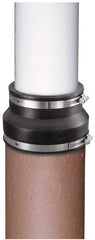 Made in USA - 3 x 1-1/2" PVC Flexible Pipe Coupling with Clamp - 4" Long, Pipe x Pipe, Stainless Steel Clamp - Eagle Tool & Supply