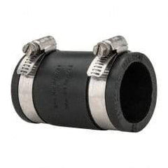 Made in USA - 1-1/4" PVC Flexible Pipe Coupling with Clamp - 3-1/2" Long, Pipe x Pipe, Stainless Steel Clamp - Eagle Tool & Supply