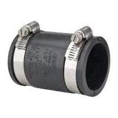 Made in USA - 1-1/2" PVC Flexible Pipe Coupling with Clamp - 3-1/2" Long, Pipe x Pipe, Stainless Steel Clamp - Eagle Tool & Supply