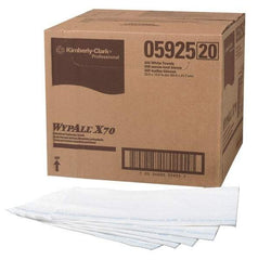 WypAll - 1/4 Fold Food Service Wipes - Box, 23-1/2" x 12-1/2" Sheet Size, Blue & White - Eagle Tool & Supply