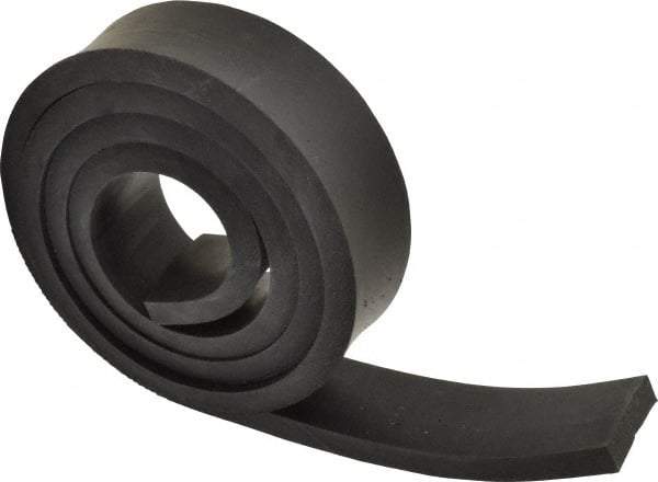 Made in USA - 1/2" Thick x 2" Wide x 60" Long, Buna-N Rubber Strip - Stock Length, 40 Shore A Durometer, 800 to 1,000 psi Tensile Strength, -20 to 170°F, Black - Eagle Tool & Supply