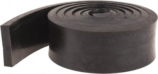 Made in USA - 3/8" Thick x 2" Wide x 60" Long, Neoprene Rubber Strip - Stock Length, 40 Shore A Durometer, 1,000 to 1,200 psi Tensile Strength, -40 to 212°F, Black - Eagle Tool & Supply