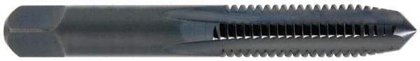 OSG - 1-1/8 - 7 UNC 3B 4 Flute Bright Finish High Speed Steel Straight Flute Standard Hand Tap - Plug, Right Hand Thread, 5-7/16" OAL, 2-9/16" Thread Length, H4 Limit - Exact Industrial Supply