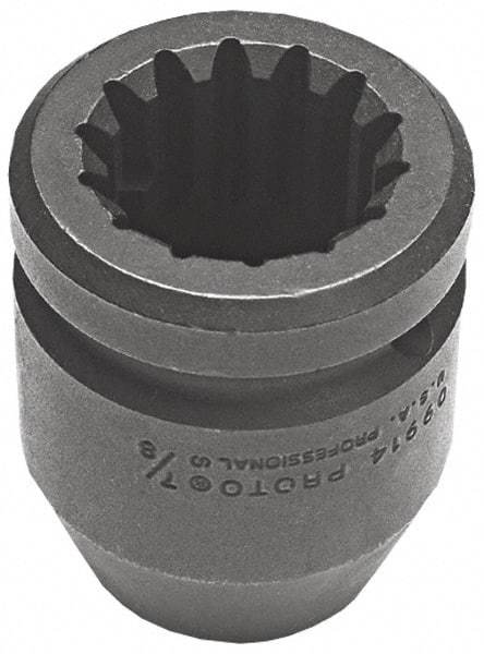 Proto - #5 Spline Drive, 3-1/8" Socket, Impact Socket - 6 Points, 4-39/64" OAL - Eagle Tool & Supply