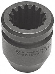 Proto - #5 Spline Drive, 2-1/4" Socket, Impact Socket - 6 Points, 4-3/16" OAL - Eagle Tool & Supply