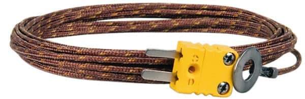 Thermo Electric - 0 to 900°F, K Surface, Thermocouple Probe - 25 Ft. Cable Length, Mini Connector, 15 Sec Response Time - Eagle Tool & Supply