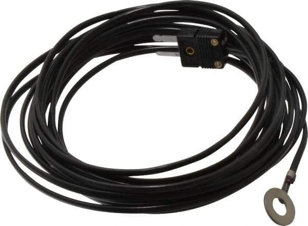 Thermo Electric - 0 to 221°F, J Surface, Thermocouple Probe - 25 Ft. Cable Length, Mini Connector, 15 Sec Response Time - Eagle Tool & Supply