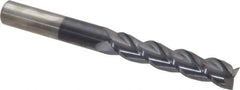 Accupro - 5/8", 3" LOC, 5/8" Shank Diam, 6" OAL, 3 Flute, Solid Carbide Square End Mill - Single End, AlTiN Finish, Spiral Flute, 40° Helix, Centercutting, Right Hand Cut, Right Hand Flute - Eagle Tool & Supply