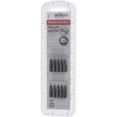 Wiha - #1, Phillips & Insert Screwdriver Bit - 1/4" Drive, 1" OAL - Eagle Tool & Supply