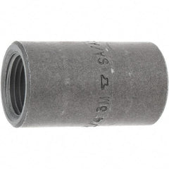 Made in USA - Size 3/8 x 1/4", Class 3,000, Forged Carbon Steel Black Pipe Reducing Coupling - 3,000 psi, Threaded End Connection - Eagle Tool & Supply