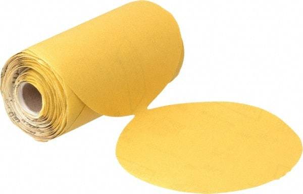 Norton - 6" Diam, 180 Grit Aluminum Oxide Adhesive PSA Disc - Fine Grade, Gold, C Weighted Backing, Flexible - Eagle Tool & Supply
