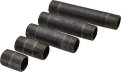 Made in USA - 66 Piece, 3/4" Pipe, Black Finished Steel Pipe Nipple Set - Schedule 40, (6) Close, (6) 1-1/2, (6) 2, (6) 2-1/2, (6) 3, (6) 3-1/2, (6) 4, (6) 4-1/2, (6) 5, (6) 5-1/2, (6) 6 - Eagle Tool & Supply