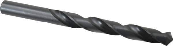 Hertel - 9/16" 118° High Speed Steel Jobber Drill - Oxide Finish, Right Hand Cut, Spiral Flute, Straight Shank, 6-5/8" OAL, Standard Point - Eagle Tool & Supply