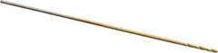 Hertel - 1/64" 135° High Speed Steel Jobber Drill - TiN Finish, Right Hand Cut, Spiral Flute, 3/4" OAL, Split Point - Eagle Tool & Supply