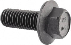 Value Collection - M12x1.75 Metric Coarse, 30mm Length Under Head, Hex Drive Flange Bolt - 30mm Thread Length, Grade 10.9 Alloy Steel, Smooth Flange, Phosphate & Oil Finish - Eagle Tool & Supply