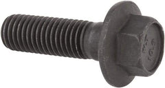 Value Collection - M12x1.75 Metric Coarse, 40mm Length Under Head, Hex Drive Flange Bolt - 40mm Thread Length, Grade 10.9 Alloy Steel, Smooth Flange, Phosphate & Oil Finish - Eagle Tool & Supply