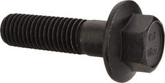 Value Collection - M12x1.75 Metric Coarse, 45mm Length Under Head, Hex Drive Flange Bolt - 40mm Thread Length, Grade 10.9 Alloy Steel, Smooth Flange, Phosphate & Oil Finish - Eagle Tool & Supply